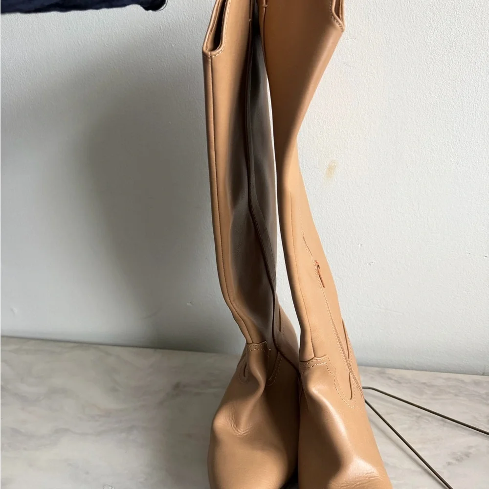 A new day Tan Leather Knee-High Boots